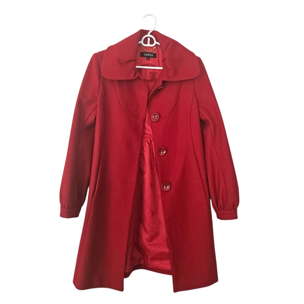 Guess Red Woolblend Peacoat  Size S